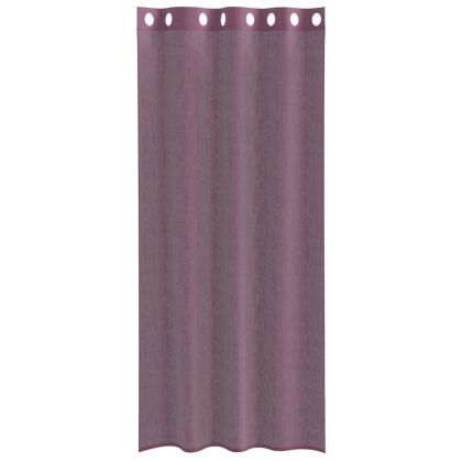 Пердета от воал с втулки, 2 бр, лилаво, 140x245 см