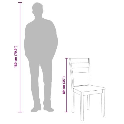 трапезни столове 2 бр. естествена масивна дървесина гума