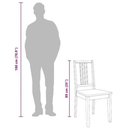 трапезни столове 2 бр. естествена масивна дървесина гума