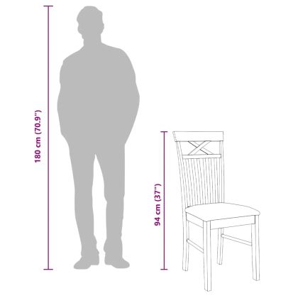 Трапезни столове с възглавници 2 бр Бяла масивна дървесина гума