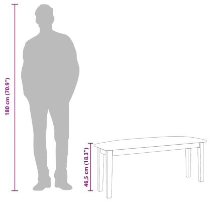 Пейка 110 см Кафява масивна дървесина Гума