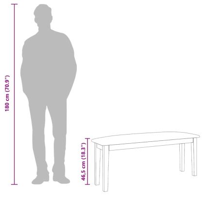 Пейка 110 cm Масивна дървесина Гума