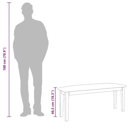 Пейка 110 cm Бяла масивна дървесина Гума