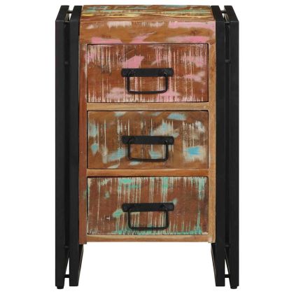 Нощен шкаф Многоцветен 40 x 35 x 50 см регенерирано дърво масив
