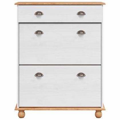 Шкаф за обувки с чекмедже с врата ASKIM Бяло 85 x 35 x 108 см