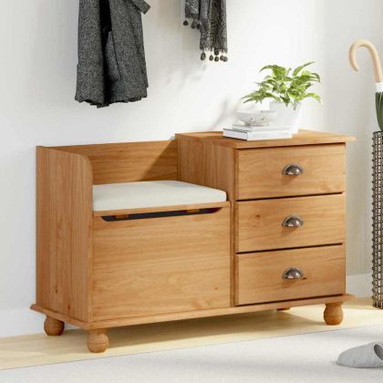 Лавка за съхранение на входа ASKIM Кафяво 100 x 39 x 62 см