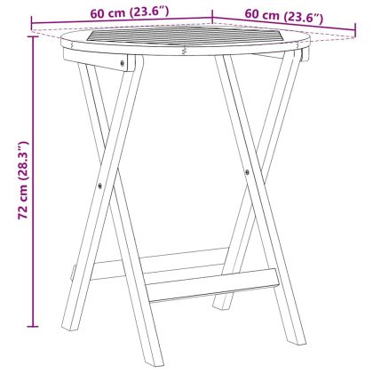 Сгъваема градинска маса Естествен 60 x 60 x 72 cm
