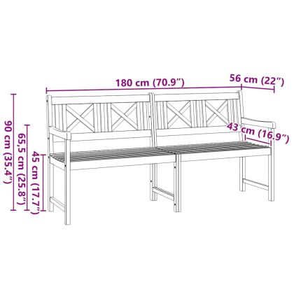 Градинска пейка Кафяво 180 x 56 x 90см