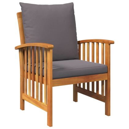 Градински Софа Комплект 3 pcs Кафяво Акациево дърво масив