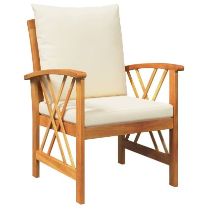 Градински Софа Комплект 3 pcs Кафяво Акациево дърво масив