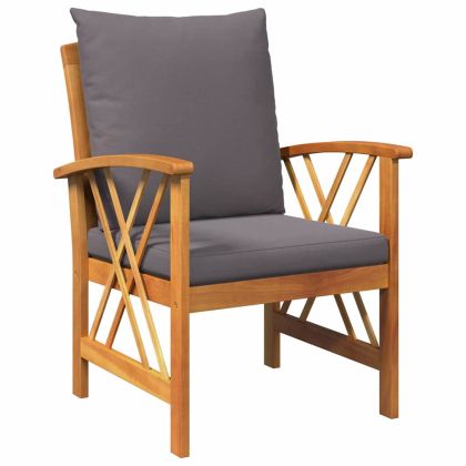 Градински Софа Комплект 3 pcs Кафяво Акациево дърво масив