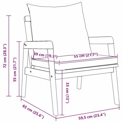 Градински стол 2 pcs Кафяво Масивна акациева дървесина