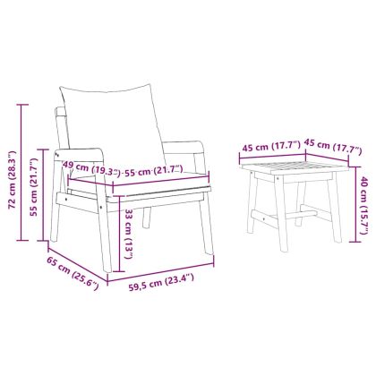 Бистро комплект Кафяво 45 x 45 x 38см