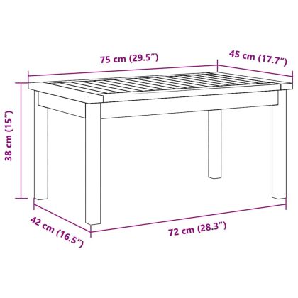 Масичка за кафе Кафяво Масивна акациева дървесина