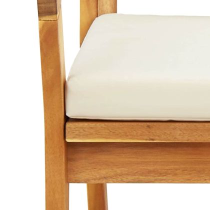 Градинска пейка с възглавница Кафяво Масивна акациева дървесина