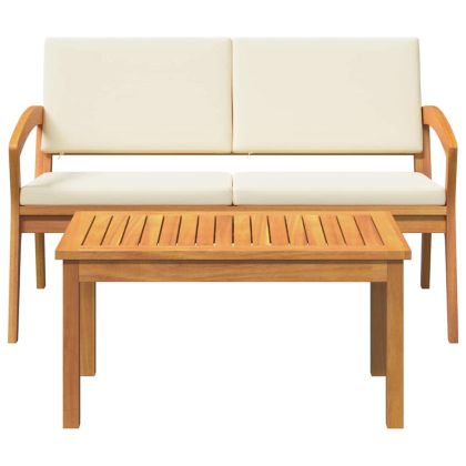 Бистро комплект 2 pcs Кафяво Масивна акациева дървесина