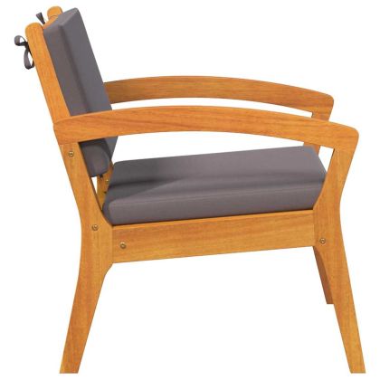 Градински стол 2 pcs Кафяво Масивна акациева дървесина