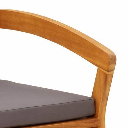 Градински стол 2 pcs Кафяво Масивна акациева дървесина