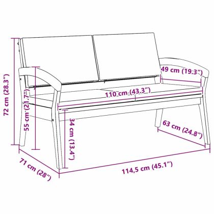 Градинска пейка Кафяво Масивна акациева дървесина