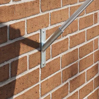 Держател за флагово стълбче Сребрист 15 x 3 см Стомана