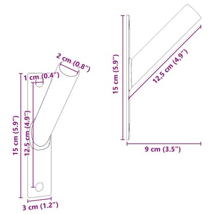 Держател за флагово стълбче Сребрист 15 x 3 см Стомана