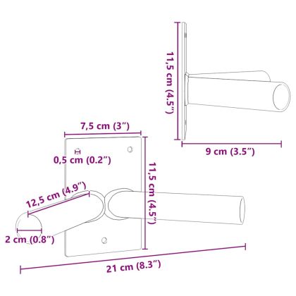 Держател за флагово стълбче Сребрист 11.5 x 7.5 см Стомана