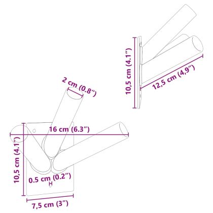 Держател за флагово стълбче Черно 10.5 x 7.5 см Стомана