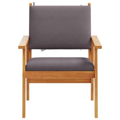 Градински стол 2 pcs Кафяво Масивна акациева дървесина