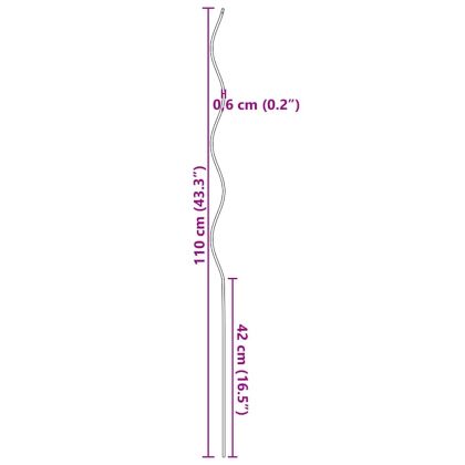 Спираловидни подпори за растения 20 pcs Зелен 110 cm
