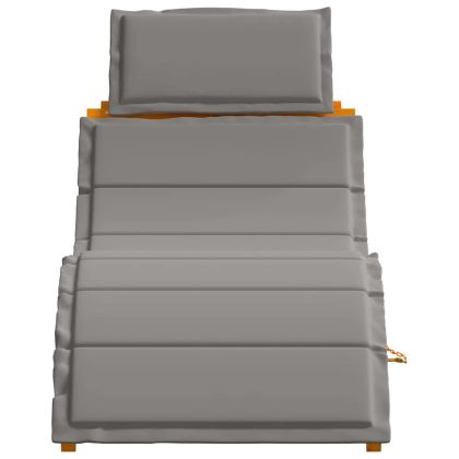 Шезлонг 2 pcs Сив 184 x 55 x 64 см Масивна акациева дървесина