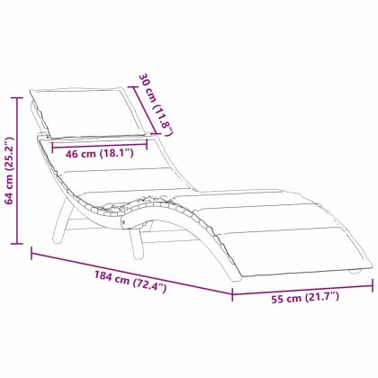 Шезлонг 2 pcs Таупе 184 x 55 x 64 см Масивна акациева дървесина