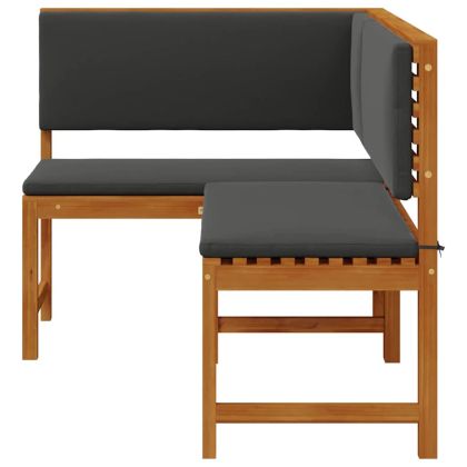 Градинска ъглова пейка Кафяво 140 x 100 x 91 см