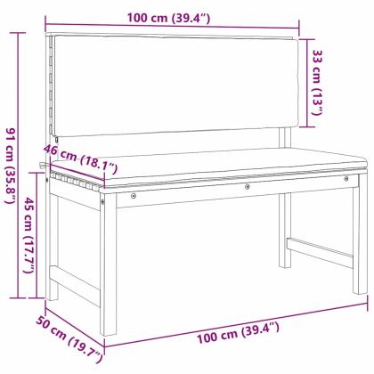Градинска пейка Кафяво 100 x 50 x 91 см