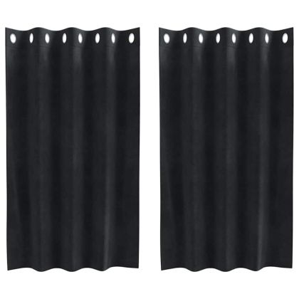 Затъмняващи завеси 2 pcs Черно 140 x 140 cm Кадифе