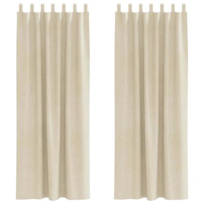 Затъмняващи завеси 2 pcs Крем 140 x 225 cm Кадифе