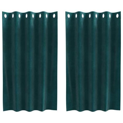 Затъмняващи завеси 2 pcs Тъмен зелен 140 x 140 cm Кадифе