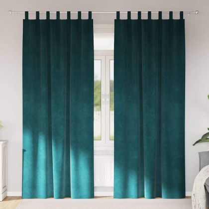 Затъмняващи завеси 2 pcs Тъмен зелен 140 x 260 cm Кадифе