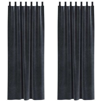 Затъмняващи завеси 2 pcs Тъмен сив 140 x 260 cm Кадифе