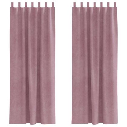 Затъмняващи завеси 2 pcs Тъмен розов 140 x 260 cm Кадифе