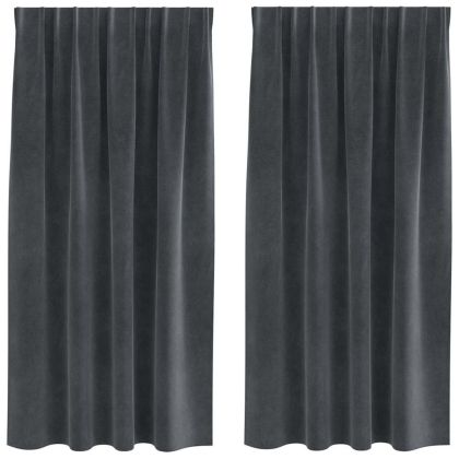 Затъмняващи завеси 2 pcs Светлосиво 140 x 175 cm Кадифе