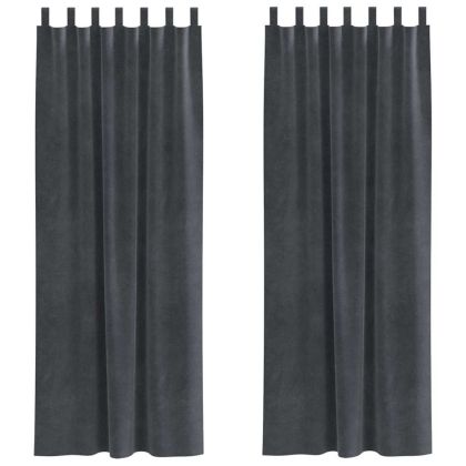 Затъмняващи завеси 2 pcs Светлосиво 140 x 225 cm Кадифе