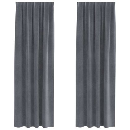 Затъмняващи завеси 2 pcs Светлосиво 140 x 225 cm Кадифе
