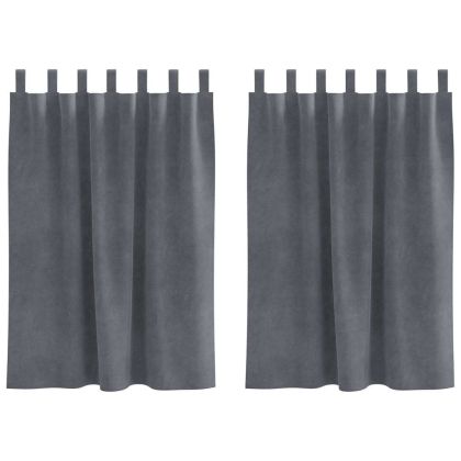 Затъмняващи завеси 2 pcs Светлосиво 140 x 140 cm Кадифе
