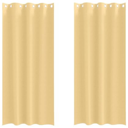 Завеси за затъмняване с пръстени 2 pcs Бежово 245 x 140 см