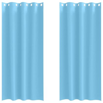 Завеси за затъмняване с пръстени 2 pcs Светло синьо