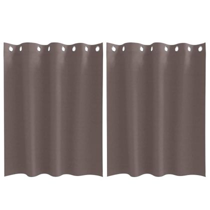 Завеси за затъмняване с пръстени 2 pcs Тъмен кафяв 140 x 140 cm