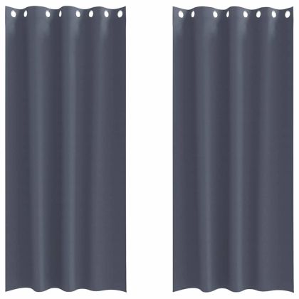 Завеси за затъмняване с пръстени 2 pcs Антрацит 245 x 140 см