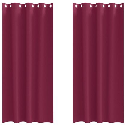 Завеси за затъмняване с пръстени 2 pcs Виненочервен
