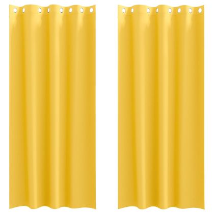 Завеси за затъмняване с пръстени 2 pcs Горчично жълто