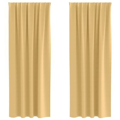 Завеси за затъмняване с пръстени 2 pcs Бежово 245 x 140 см